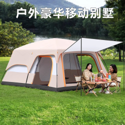 戶外兩室一廳露營過夜沙灘防蚊蟲野營燒烤防曬防風家庭公園大帳篷