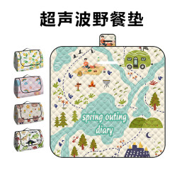 2025款超聲波野餐墊防水防潮戶外沙灘地墊帳篷野餐布露營野餐毯