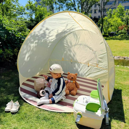 便攜式戶外帳篷折曡一鍵開合露營帳篷防曬防水野餐遮陽蓬沙灘帳篷