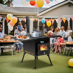 Camping Wood Stove, Outdoor Portable Tent Wood Burning