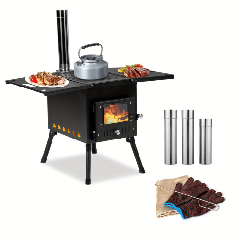 Camping Wood Stove, Outdoor Portable Tent Wood Burning