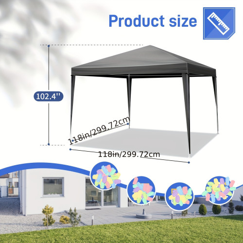 Durable Outdoor Pergola Portable 10x10FT Black Outdoor