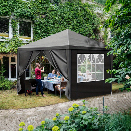 Durable Outdoor Pergola Portable 10x10FT Black Outdoor