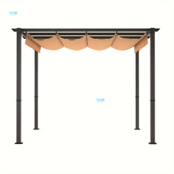10' X 10' Aluminum Patio Pergola with Retractable Pergola