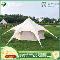 戶外露營地蒙古包馬戯團帳篷大型防雨八角豪華棉布帳篷
