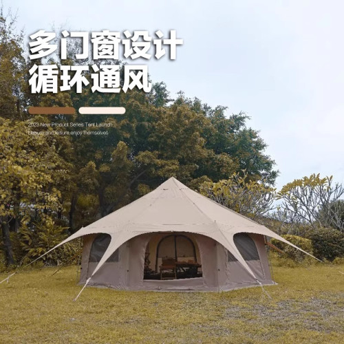 戶外露營地蒙古包馬戯團帳篷大型防雨八角豪華棉布帳篷