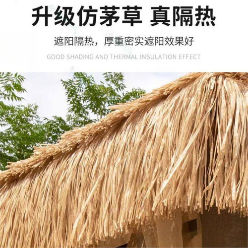戶外涼亭家用別墅庭院農家樂毛草棚遮陽稻草商用鐵藝亭茅草亭防水