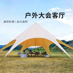 ticify 戶外八爪魚露營家用駝峰雲頂天幕單雙三峰帳篷防雨超大營