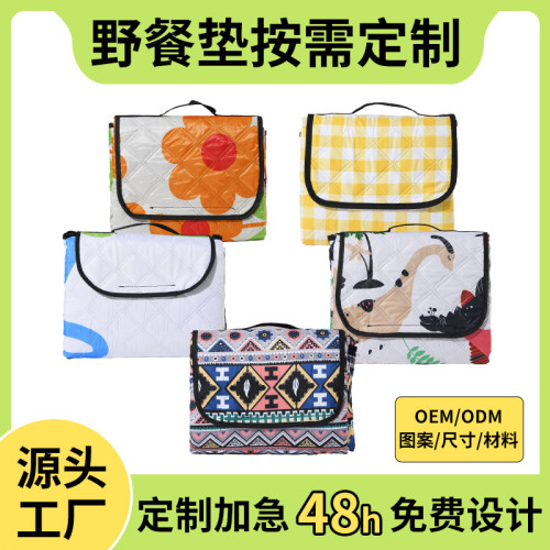 戶外絨布野餐墊加厚野餐布可攜式防水露營墊子防水草坪野炊地墊