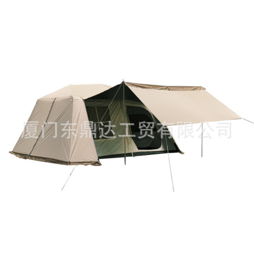 屋脊帳篷戶外全自動鋁桿二室一廳多人家庭露營野外帳篷加厚防暴雨