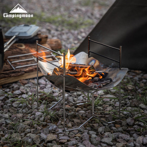 Campingmoon柯曼SOLO-A4戶外便攜不鏽鋼折曡焚火台 露營柴火取暖