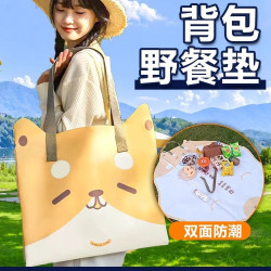 野餐墊戶外收納筐野餐籃子露營折曡袋子裝備網紅春遊好物工具