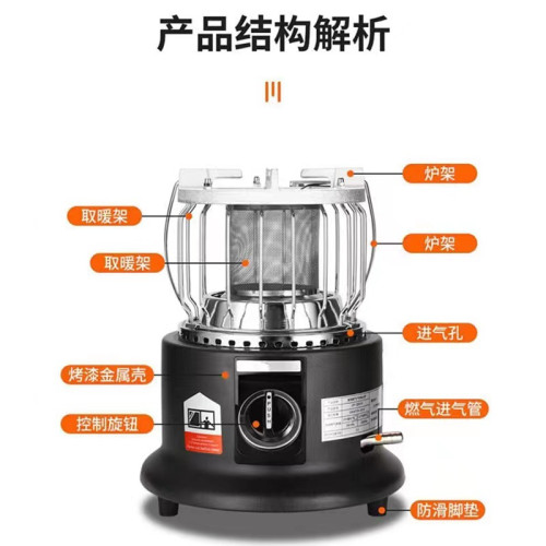 戶外露營多功能烤火爐便攜移動式燃氣取暖器家用冰釣小型燒水烤爐