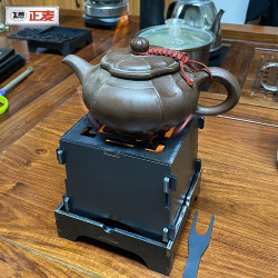 正麥戶外小型酒精爐煮茶器木炭爐燒水爐家用便攜拼裝圍爐茶室碳爐