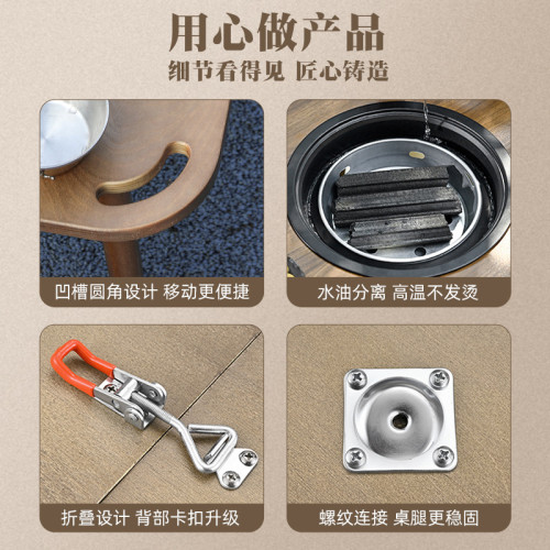 公狼戶外廠家圍爐煮茶桌多功能炭火桌可折曡烤肉桌工廠現貨批髮