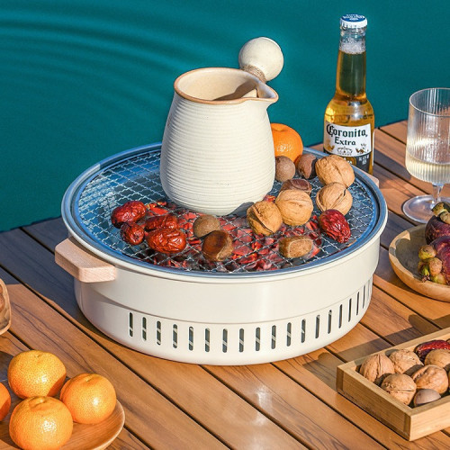 圍爐煮茶桌子戶外取暖爐家用野餐炭火爐便攜式露營燒烤圍爐