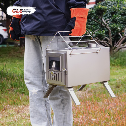 CLS帳內爐加厚加長露營帳篷取暖器燒水不鏽鋼折曡烤火爐庭院灶台