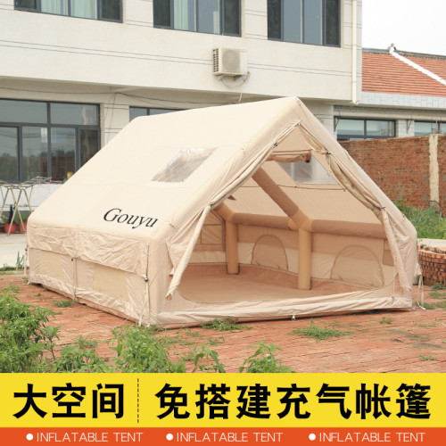 充氣帳篷戶外野營過夜野外露營全套裝備一室一廳小屋房式帳