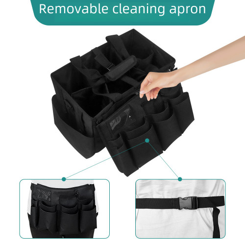 大空間清潔用品袋和可拆卸圍裙Cleaning Caddy Organizer