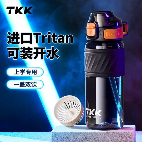 TKK戶外可攜式簡約通用運動水杯tritan耐高溫一鍵彈蓋禮品塑膠杯子
