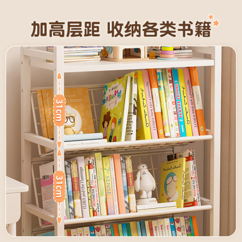 鐵藝書架落地置物架可移動帶輪兒童小書櫃多層家用簡易推車收納架