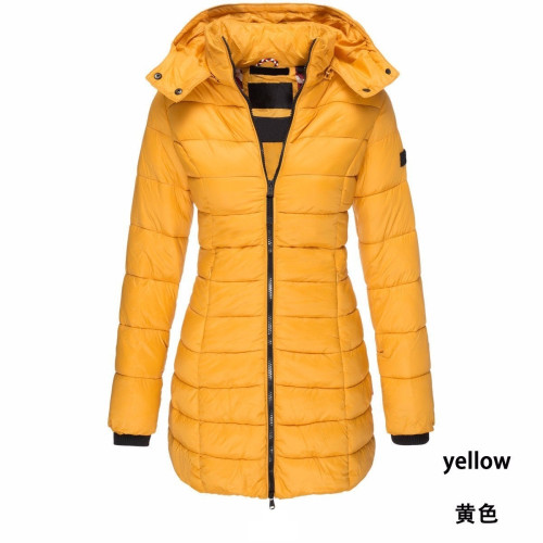 新品冬季韓版新款女式棉衣女中長款修身棉襖保暖羽絨棉服W172