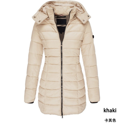 新品冬季韓版新款女式棉衣女中長款修身棉襖保暖羽絨棉服W172