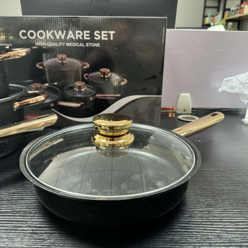 8pcs不鏽鋼鍋具套裝廚房套裝鍋具酒店麥飯石鍋具四套裝