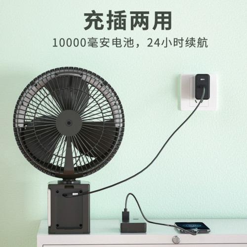 遙控風扇充電10寸家用循環扇戶外靜音大風力定時落地台式噴霧風扇