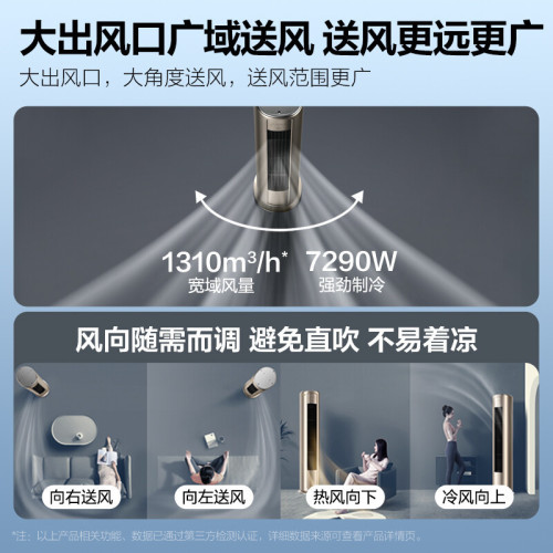 Midea/美的 KFR-72LW/N8MZB1 大3匹新1級變頻省電空調3匹立式櫃機
