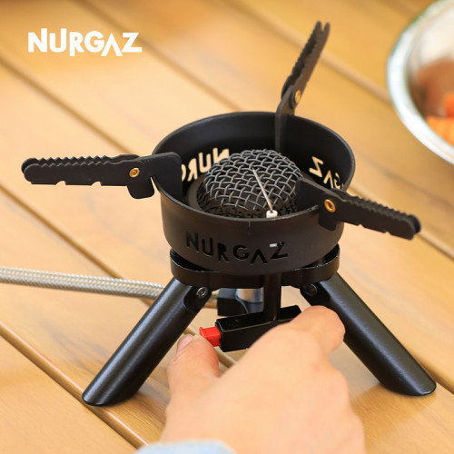 NURGAZ露營爐具分體式可折曡爐頭帶電子打火氣爐便攜猛火爐防風