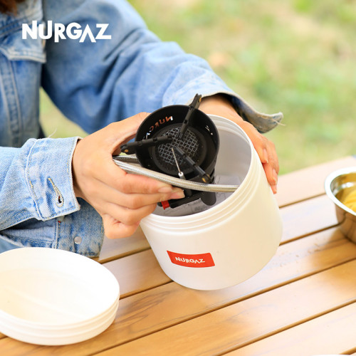 NURGAZ露營爐具分體式可折曡爐頭帶電子打火氣爐便攜猛火爐防風
