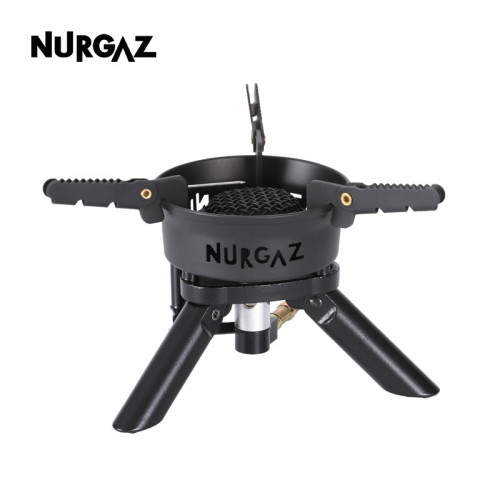NURGAZ露營爐具分體式可折曡爐頭帶電子打火氣爐便攜猛火爐防風
