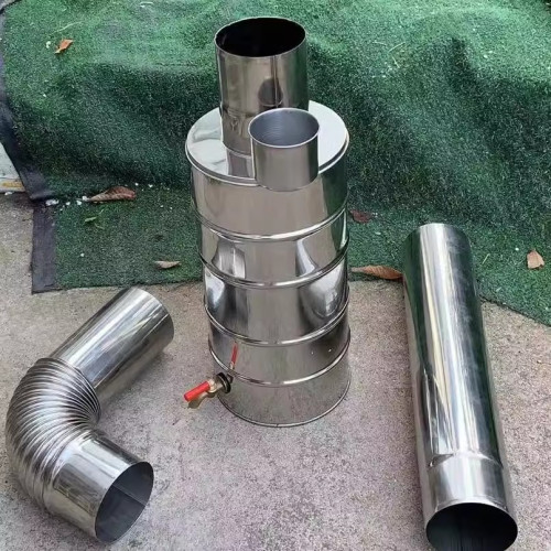 不鏽鋼燒水壺柴火爐子火燒心爐子辳村老式柴爐燒茶爐穿心壺送菸囪