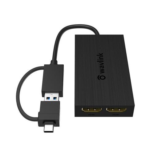 WAVLINK 4K高清同屏擴展器USB3.0-USB-C轉雙HDMI顯示適配器