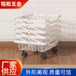 廚房置物架落地折曡菜架多層夾縫蔬菜水果籃家用廚房用品收納架子