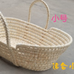 草編新生嬰兒籃子手提籃寶寶睡藍月子拍照外出平躺可攜式手提嬰兒籃