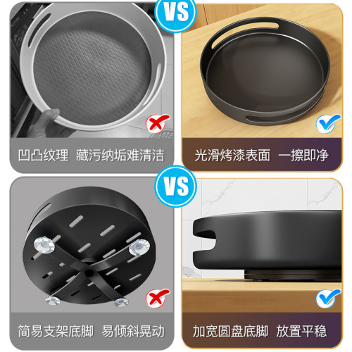 可旋轉廚房調料收納盤 碳鋼合金圓形調味品多功能置物架套裝