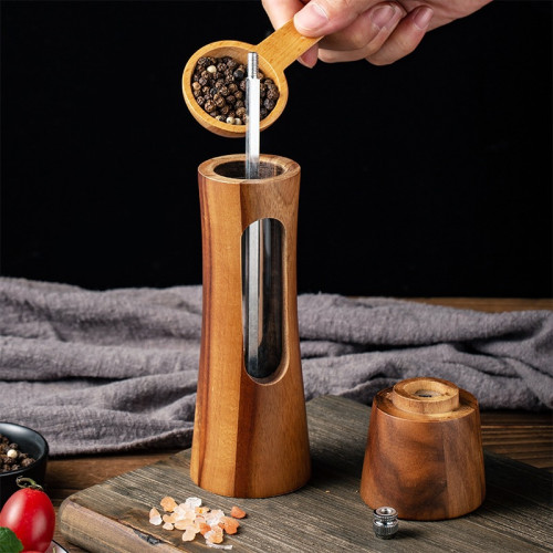 相思木鬍椒研磨器廚房亞克力透明花椒海鹽黑鬍椒磨陶瓷磨芯調味瓶