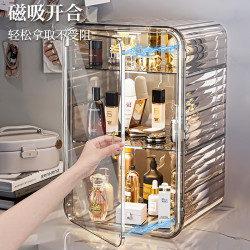 桌面收納盒塑膠透明亞克力化妝品置物架護膚品收納箱杯架防塵整理