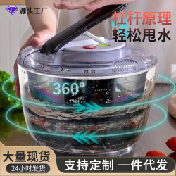 按壓式沙拉甩乾甩水機淘洗菜盆脫水洗菜瀝水籃家用茶幾水果盤神器