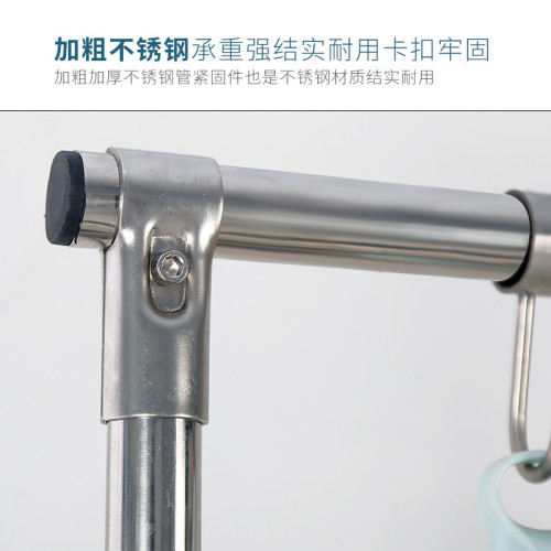 落地式不鏽鋼移動拖把架墩布瀝水收納置物清潔衛生間掛鉤掃把架子