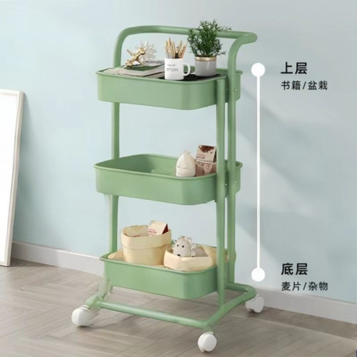 廚房零食儲物架嬰兒玩具收納架可移動整理架家用小推車置物架