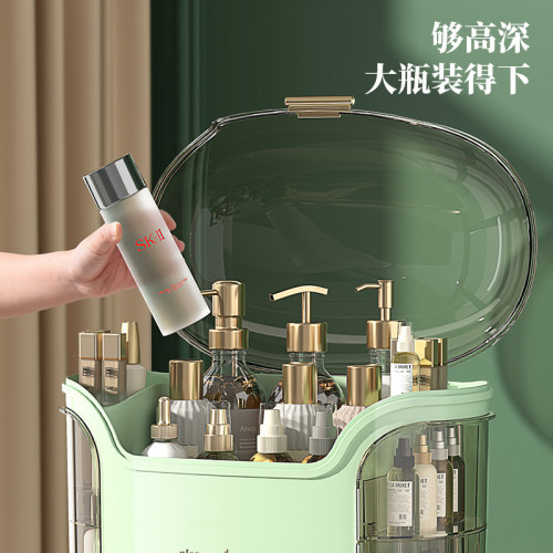 網紅化妝品收納盒家用箱桌面透明防塵櫃子梳妝台護膚品口紅置物架