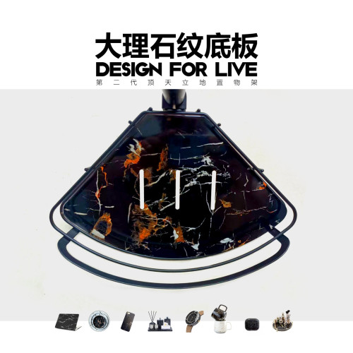 頂天立地架浴室免打孔三角置物架衛生間角落牆角收納架落地轉角架
