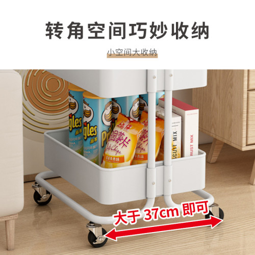 家用小推車置物架落地式多層收納架可移動帶輪零食儲物架宿舍架子