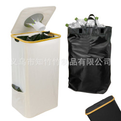 帶蓋可迴收瓶籃可折曡空瓶存放廢水瓶子收集箱可拆卸手提袋收納籃