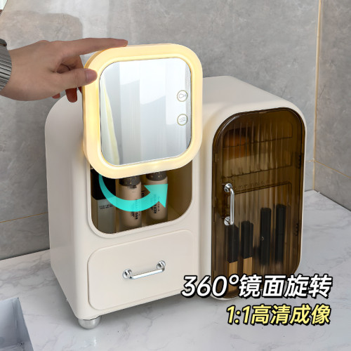 化妝品收納盒桌面高級感新款大容量防塵口紅梳妝台網紅整理置物架