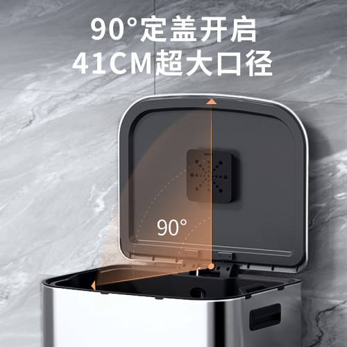 新品不鏽鋼垃圾桶大容量商用家用廚房腳踏式帶蓋酒店辦公室超60L
