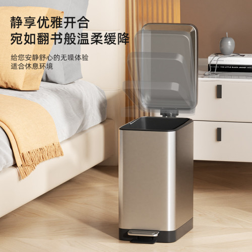 夾縫垃圾桶不鏽鋼臥室家用厠所宿舍廚房帶蓋防臭紙簍